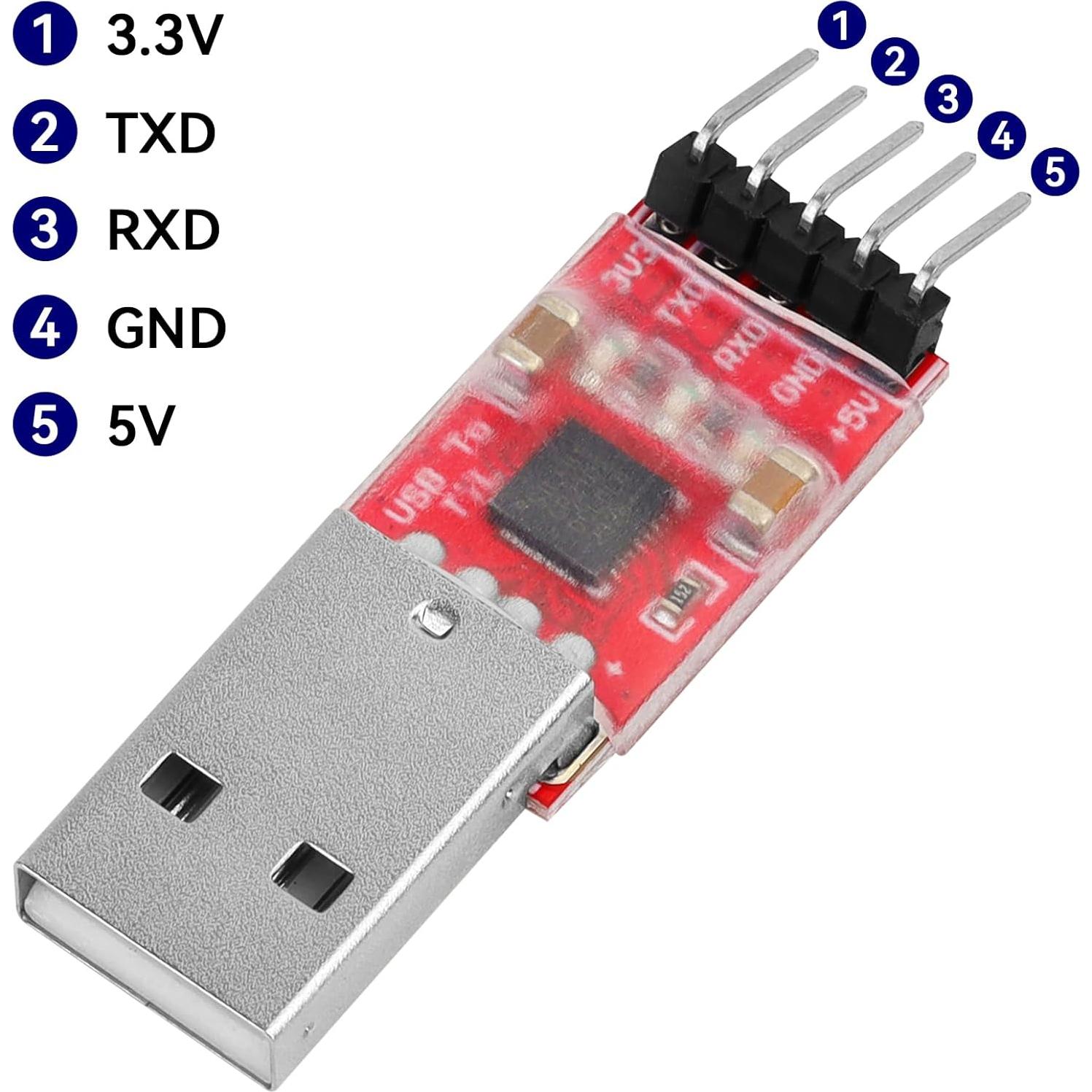 Módulo CP2102 USB a TTL YELUFT - Adaptador Serial 3.3V/5V