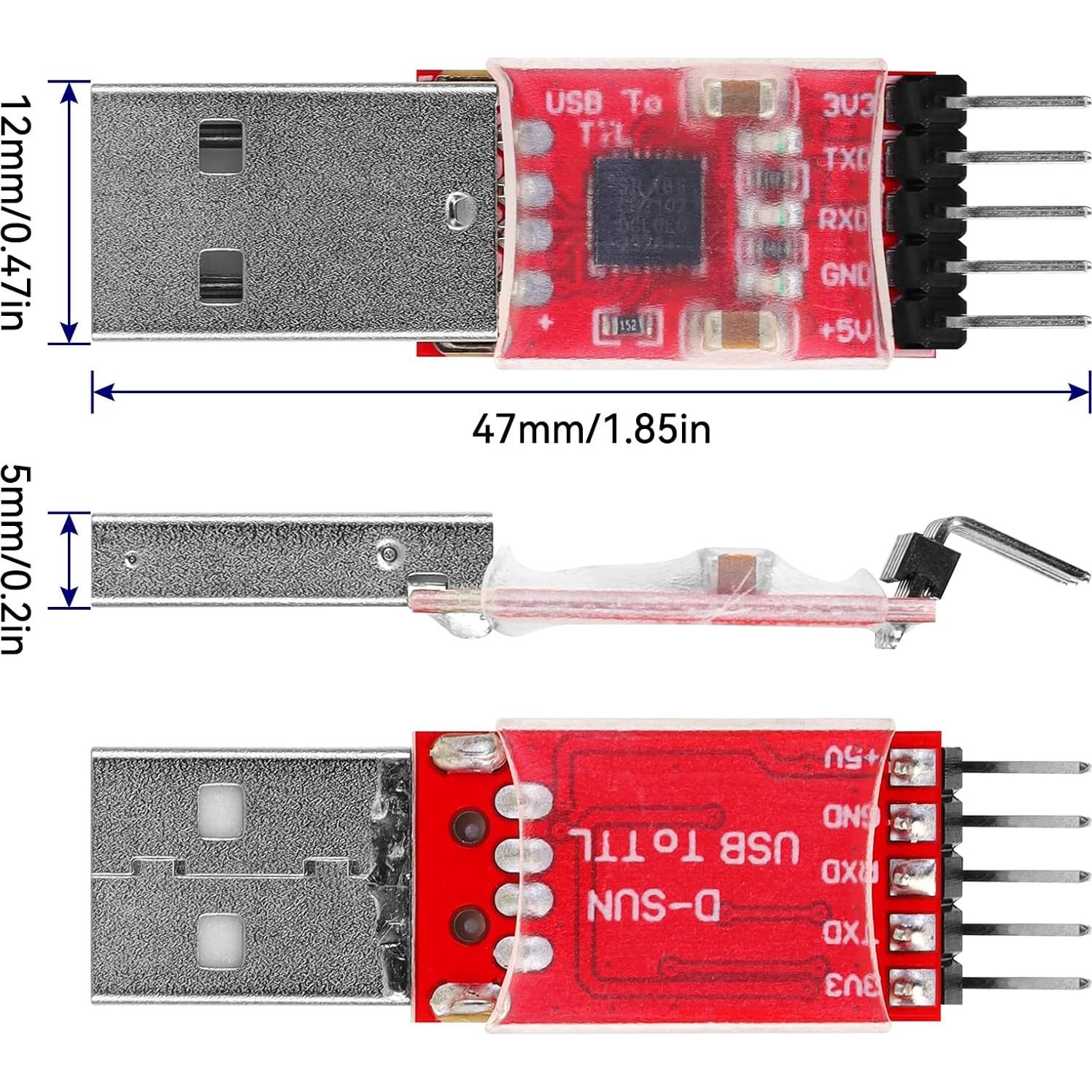 Módulo CP2102 USB a TTL YELUFT - Adaptador Serial 3.3V/5V