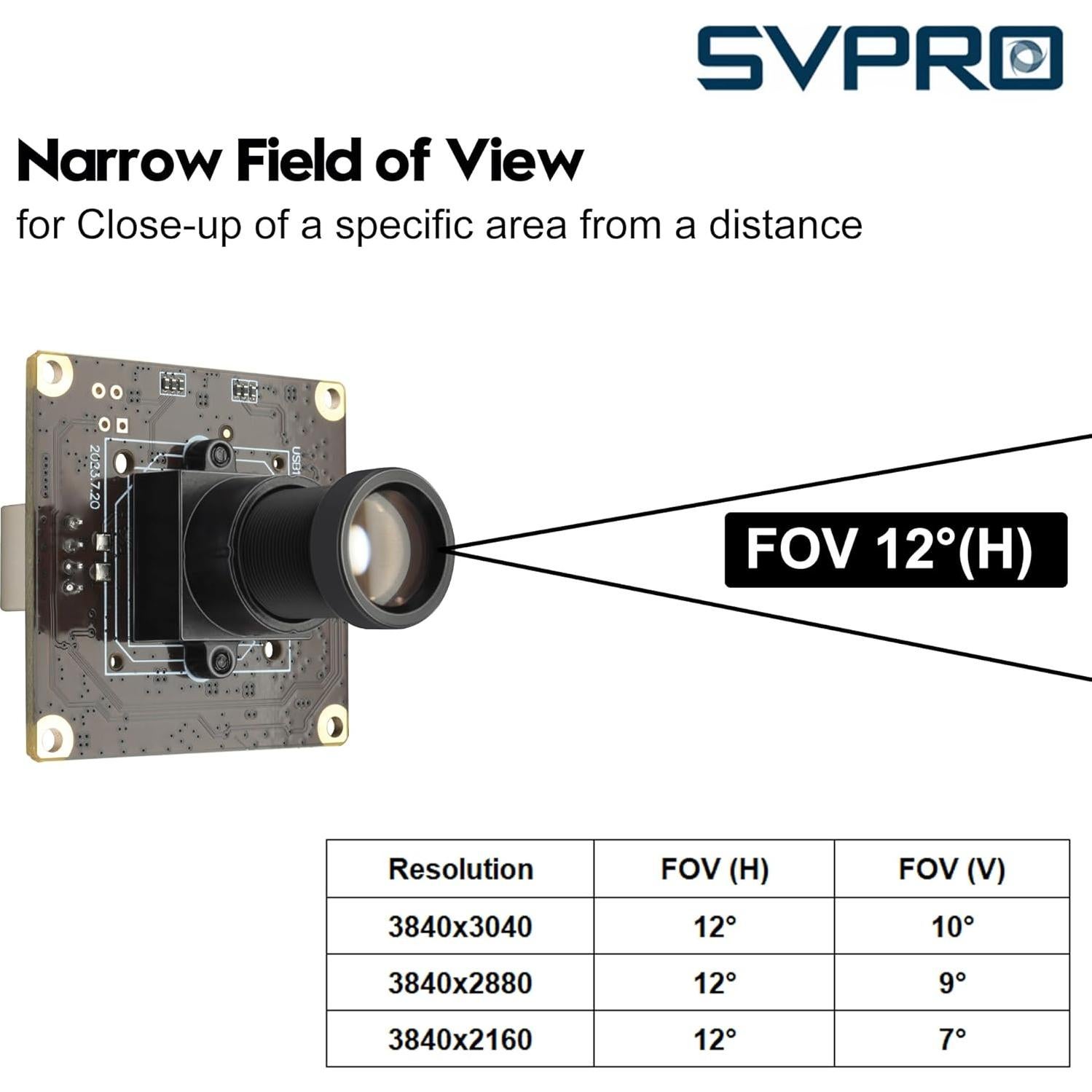 Cámara USB SVPRO 12MP 1080P 120fps Lente M12 25mm