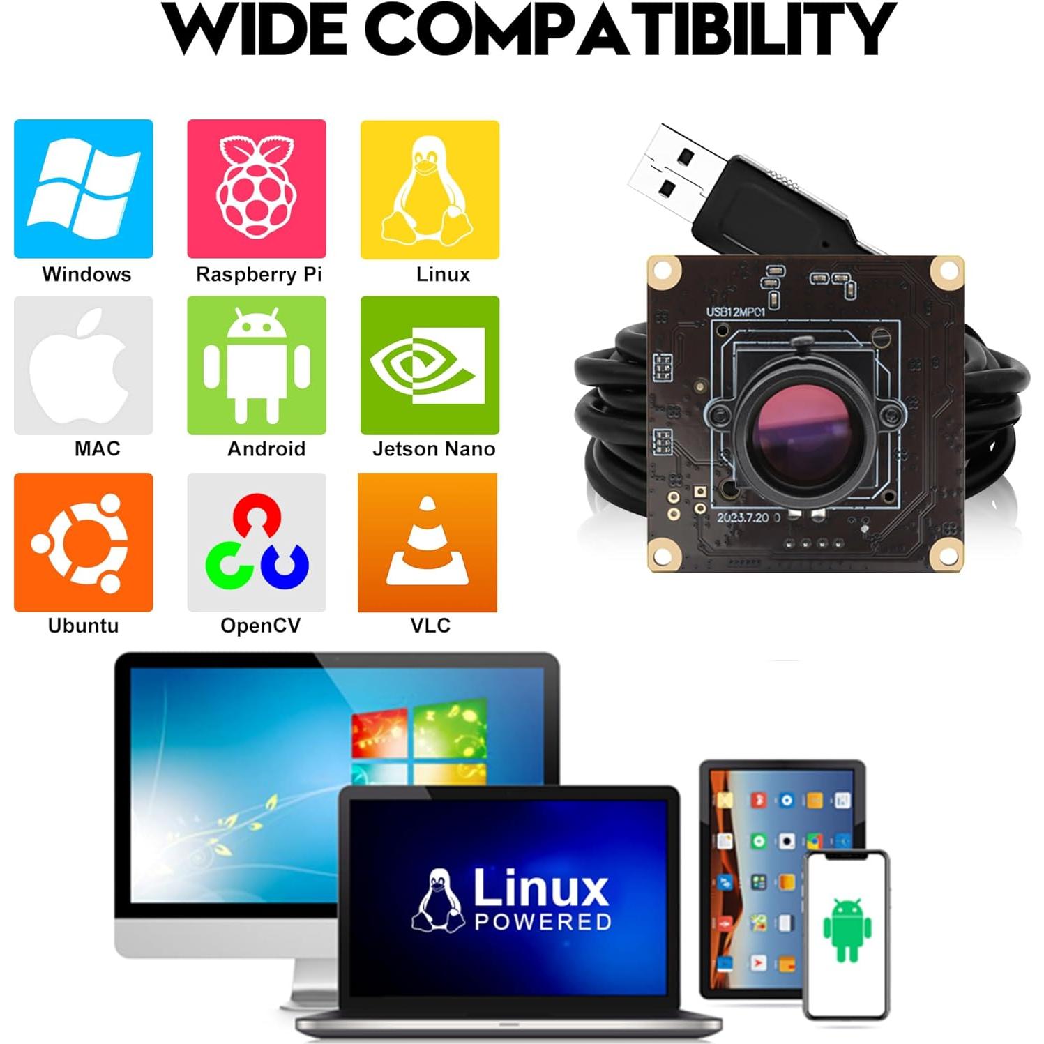 Cámara USB SVPRO 12MP 1080P 120fps Lente M12 25mm