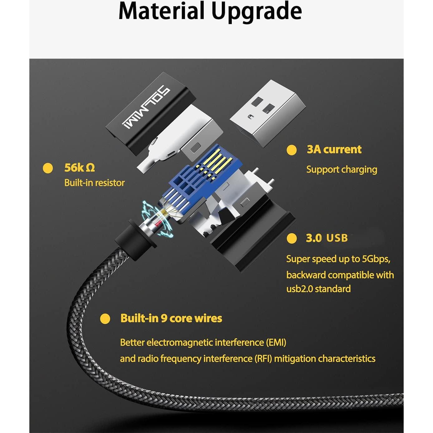 Adaptador USB C hembra a USB A macho 1.2M SOLMIMI
