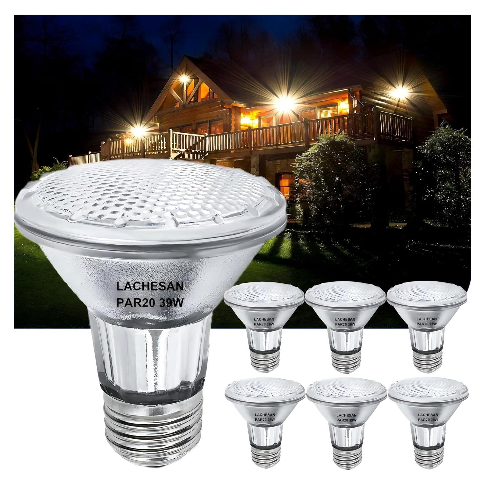 Bombillas Halógenas PAR20 Lachesan 39W 2800K 6 Pcs Regulables