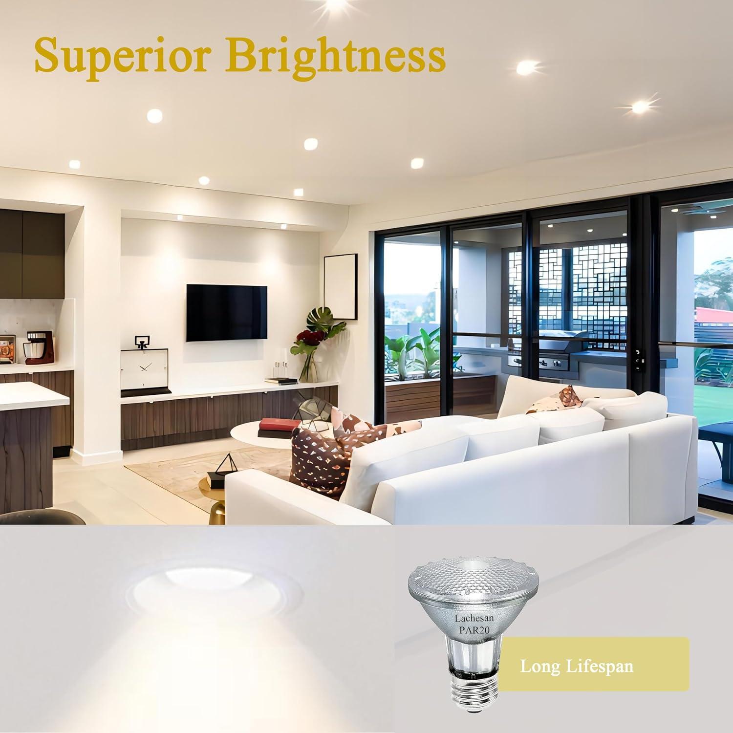 Bombillas Halógenas PAR20 Lachesan 39W 2800K 6 Pcs Regulables