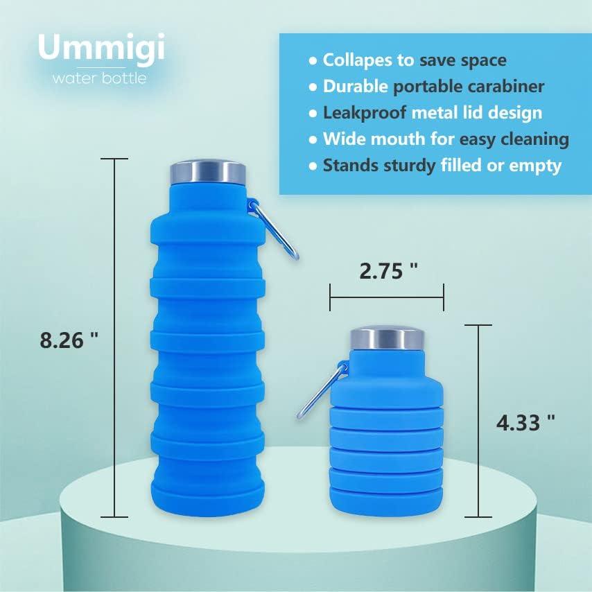 Botellas de Agua Plegables Ummigi 500ml Silicona Reutilizable