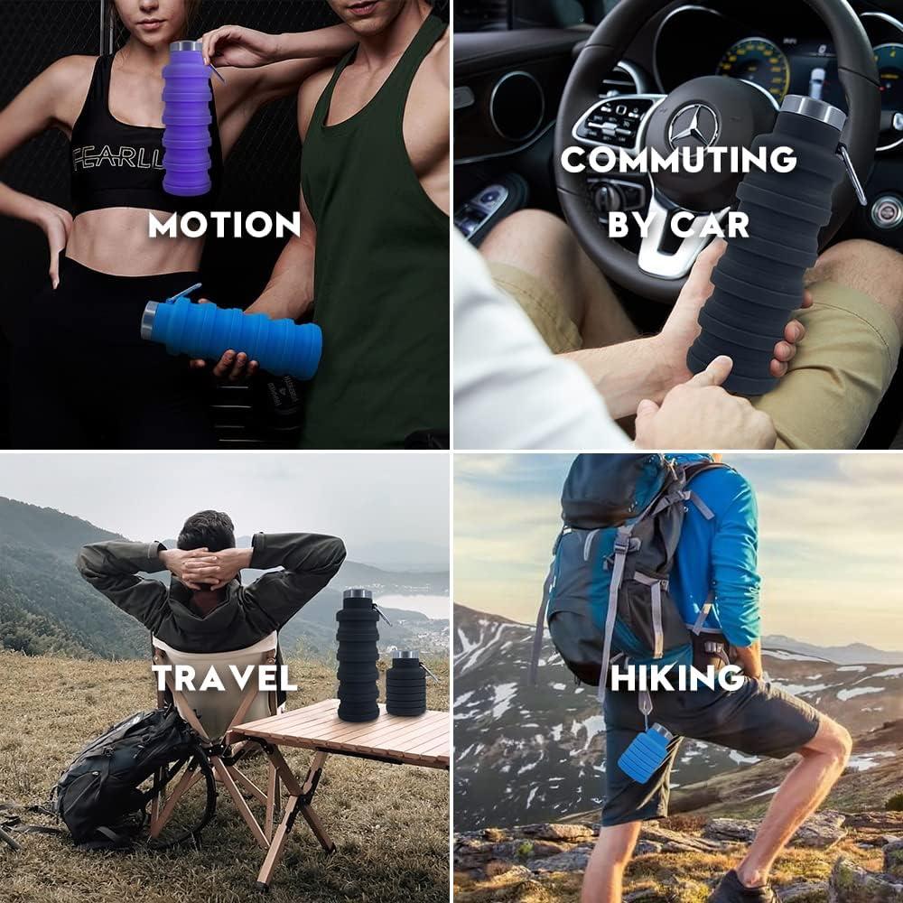 Botellas de Agua Plegables Ummigi 500ml Silicona Reutilizable