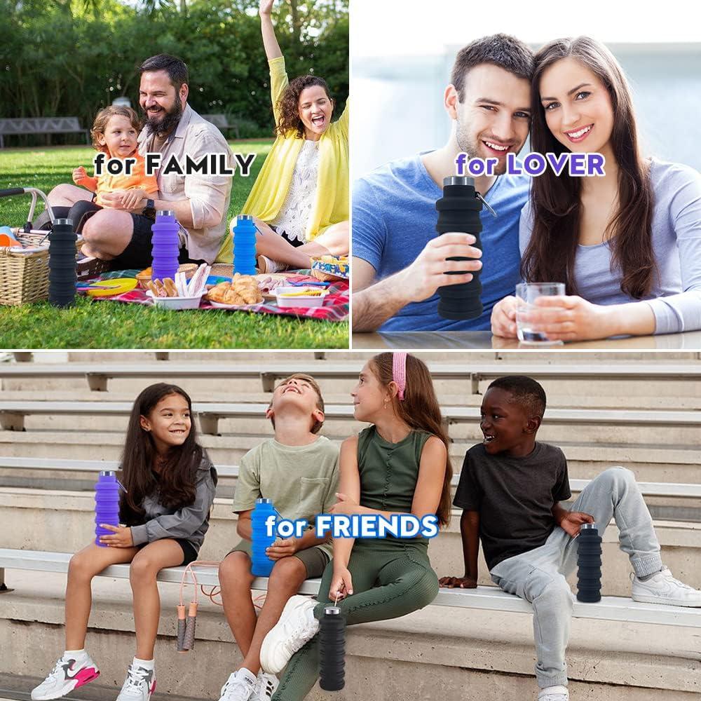 Botellas de Agua Plegables Ummigi 500ml Silicona Reutilizable