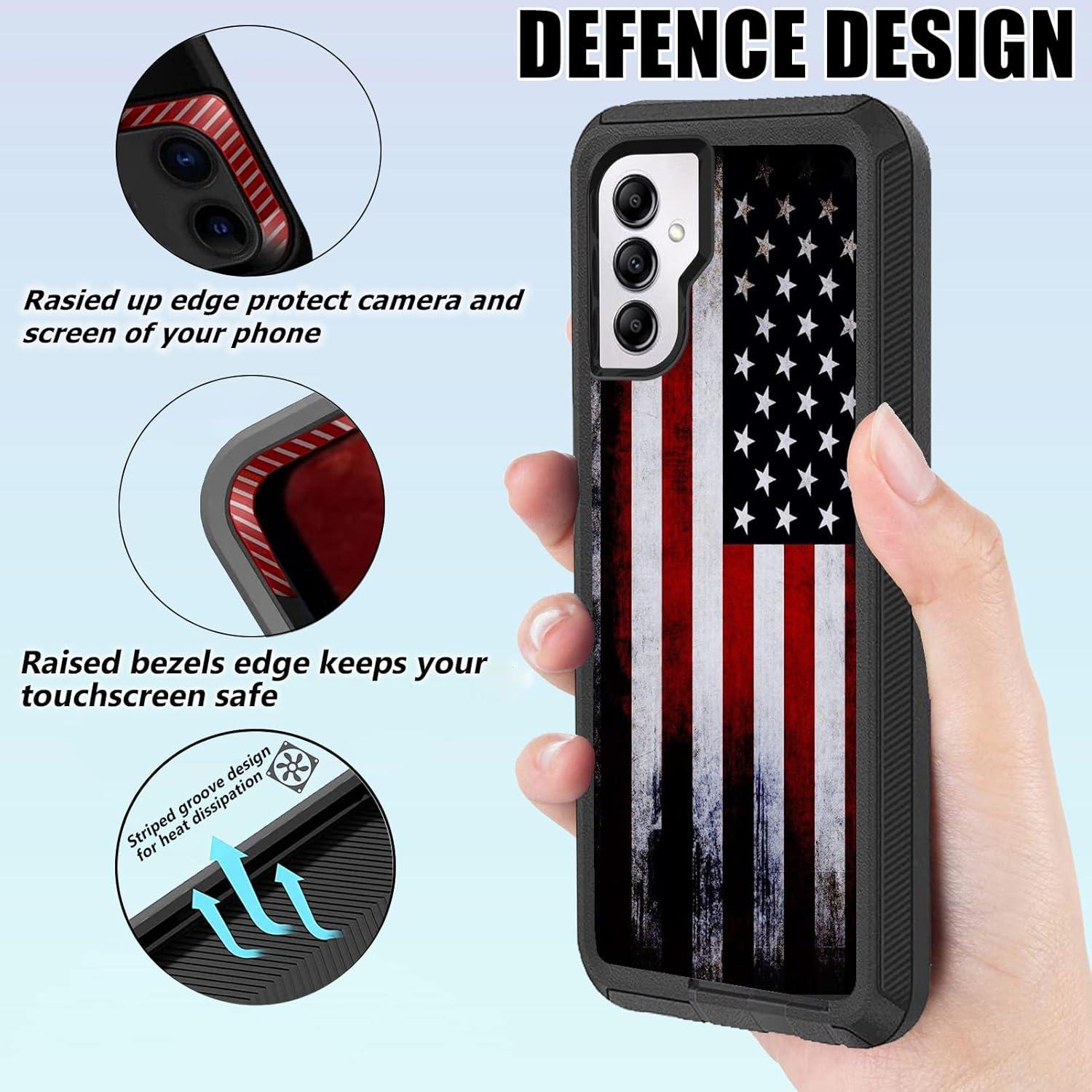 Funda Resistente OTTARTAKS para Samsung Galaxy A14 5G - Bandera Americana