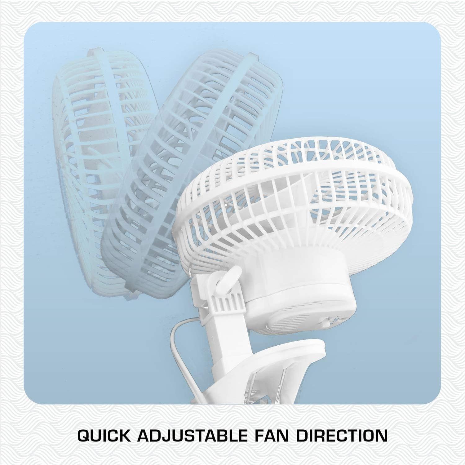Ventilador de Clip Hurricane 15 cm 2 Velocidades Blanco