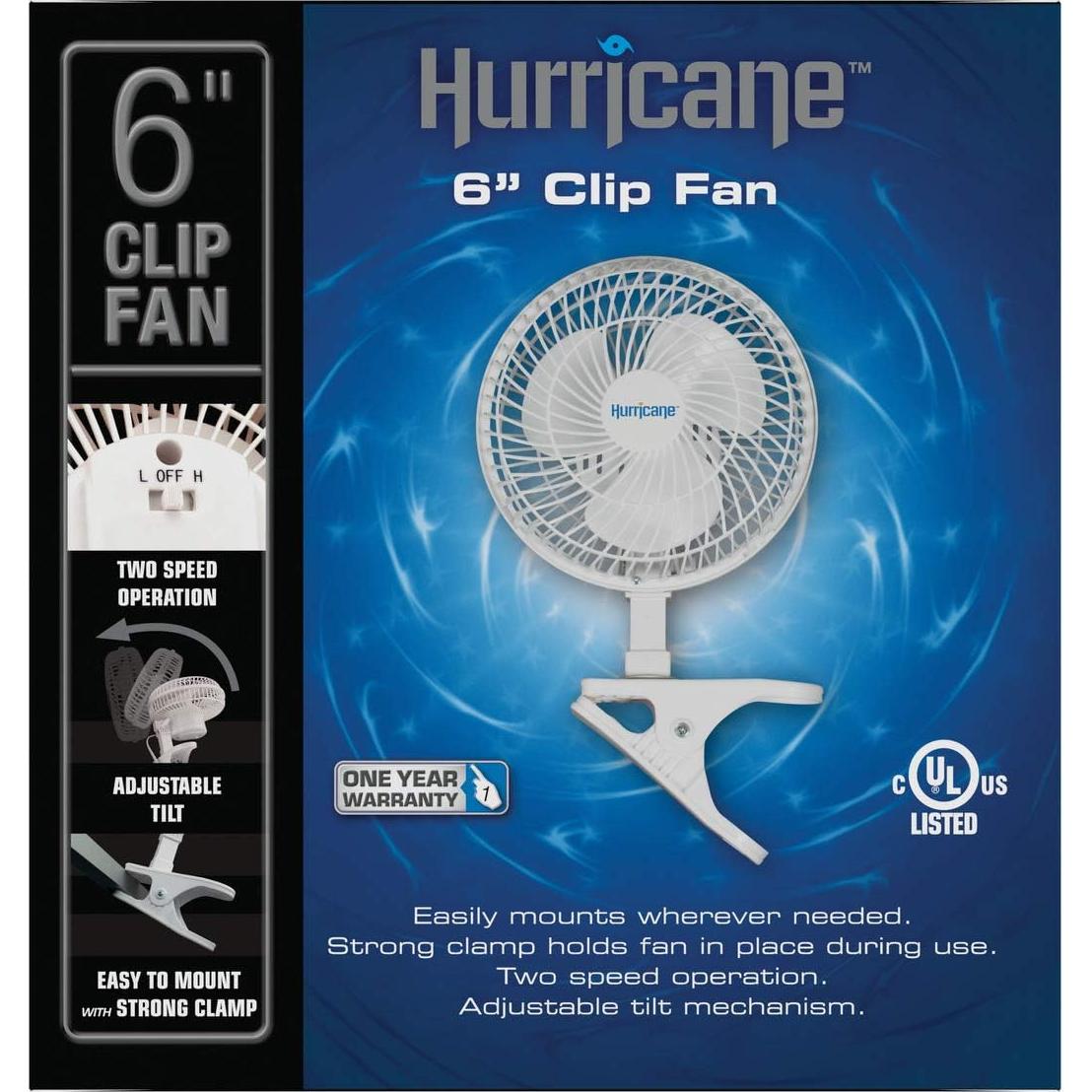 Ventilador de Clip Hurricane 15 cm 2 Velocidades Blanco