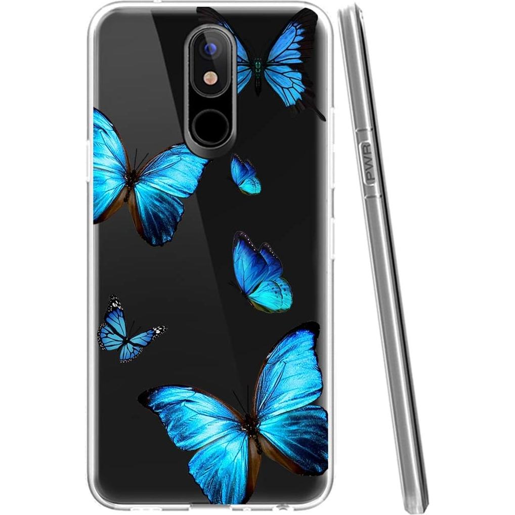 Funda Transparente TPU para LG Stylo 4/4 Plus/Q Stylus - Mariposa Azul