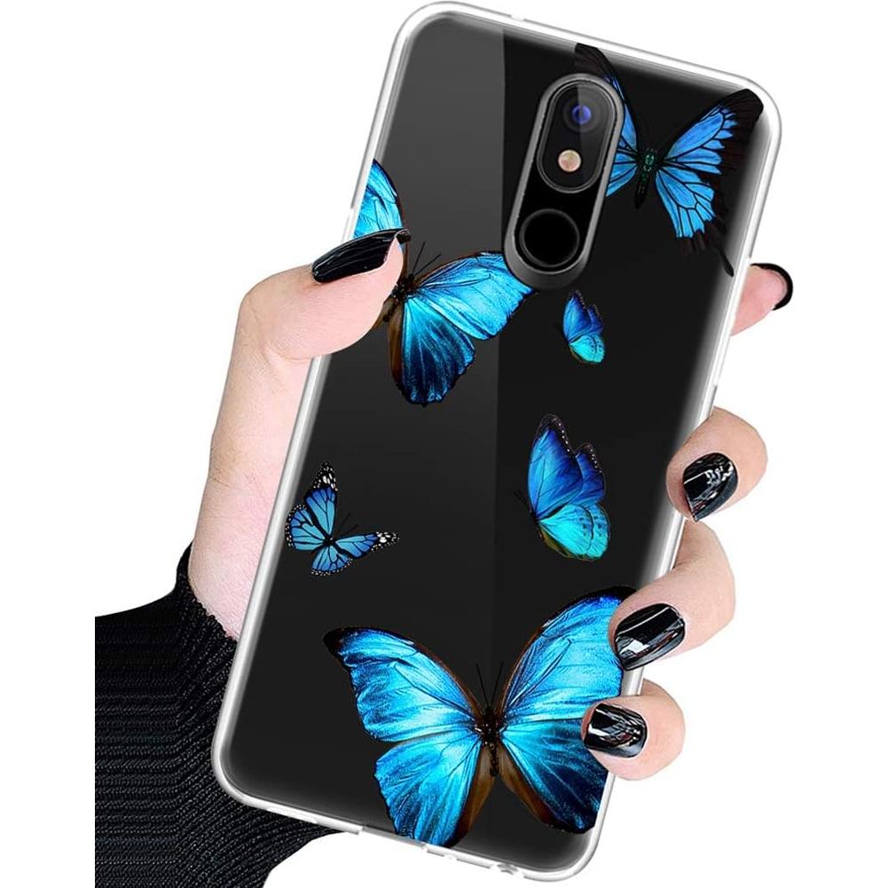 Funda Transparente TPU para LG Stylo 4/4 Plus/Q Stylus - Mariposa Azul