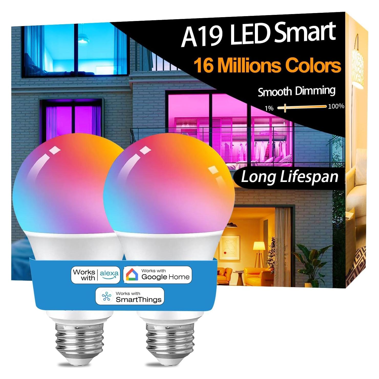 Bombilla LED Inteligente Vinaco A19 9W RGB E26 Control Alexa