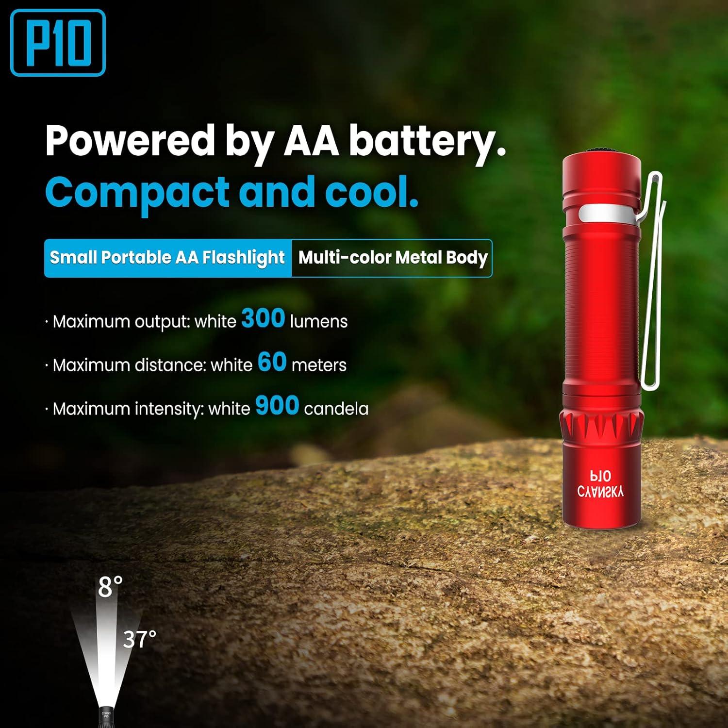 Linterna EDC CYANSKY P10 300 Lúmenes Compacta Roja