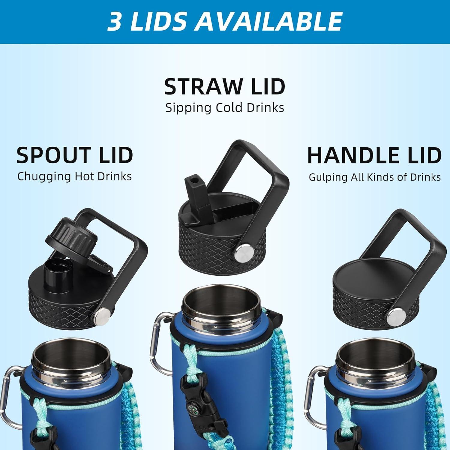 Botella de Agua Aislada BJPKPK 532ml Verde Militar y Negro