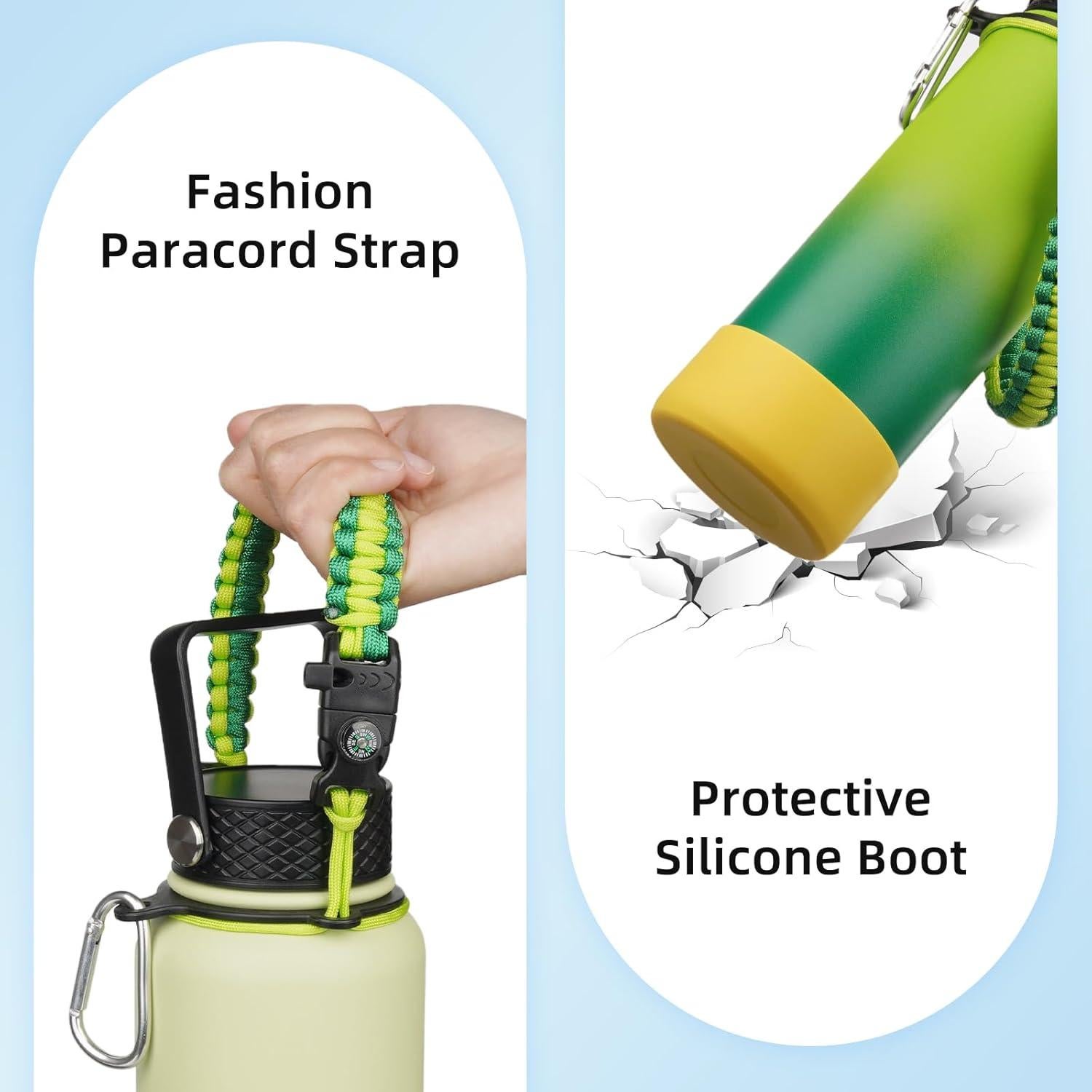 Botella de Agua Aislada BJPKPK 532ml Verde Militar y Negro