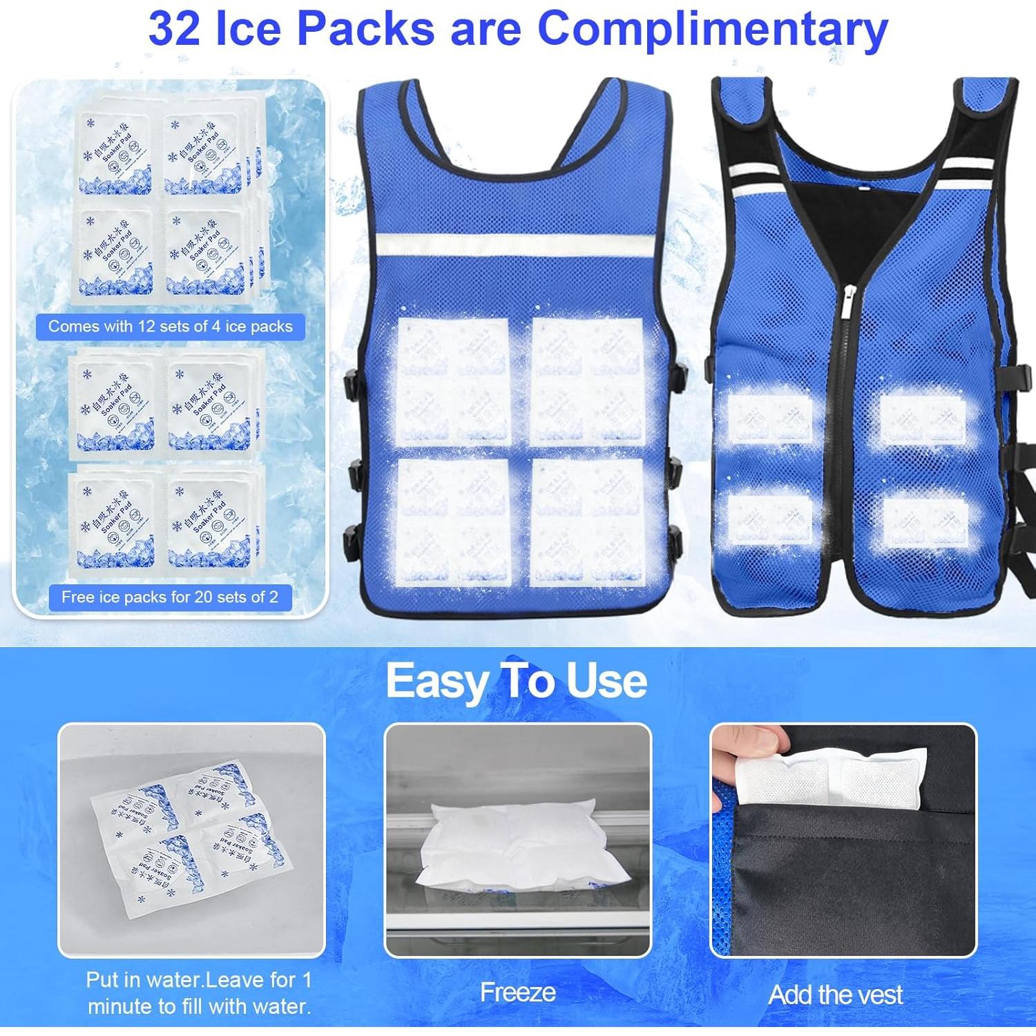 Chaleco Refrigerante Kka FFe Ajustable Unisex Negro