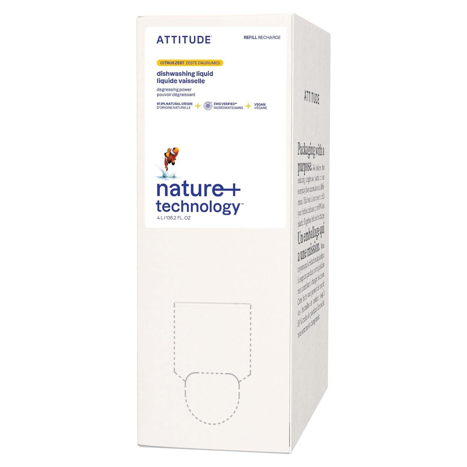 Recarga Jabón para Platos ATTITUDE 4L Vegano Aroma Cítricos