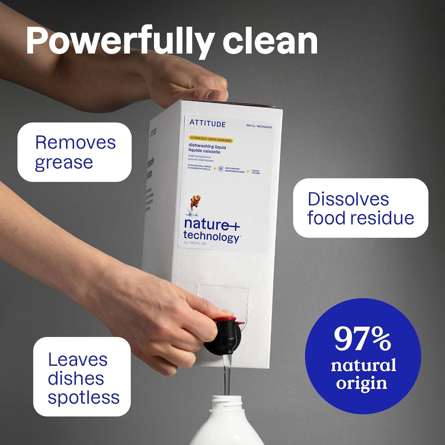 Recarga Jabón para Platos ATTITUDE 4L Vegano Aroma Cítricos