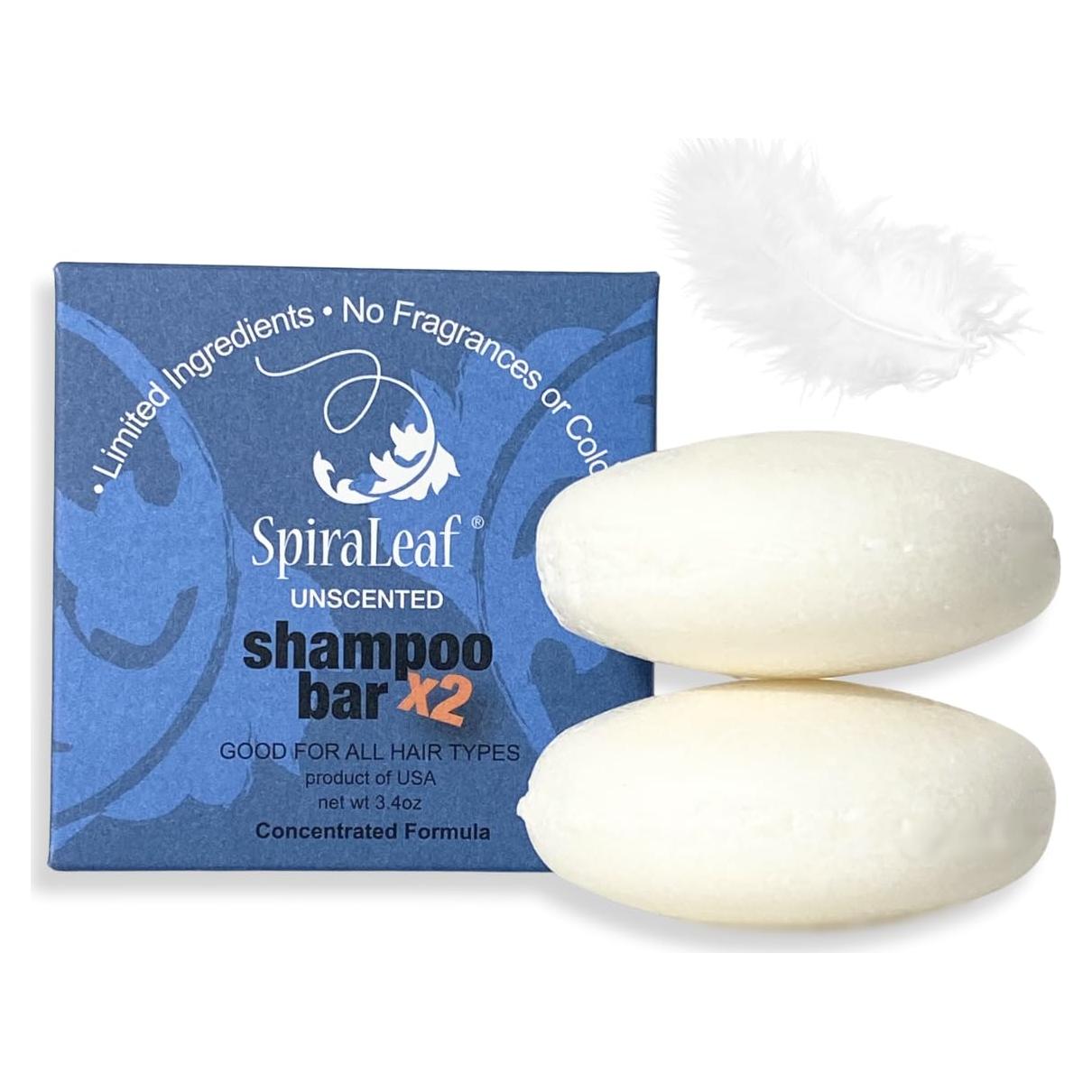 Barras de Champú Sólido Spiraleaf x2 - Sin Fragancia, 181g