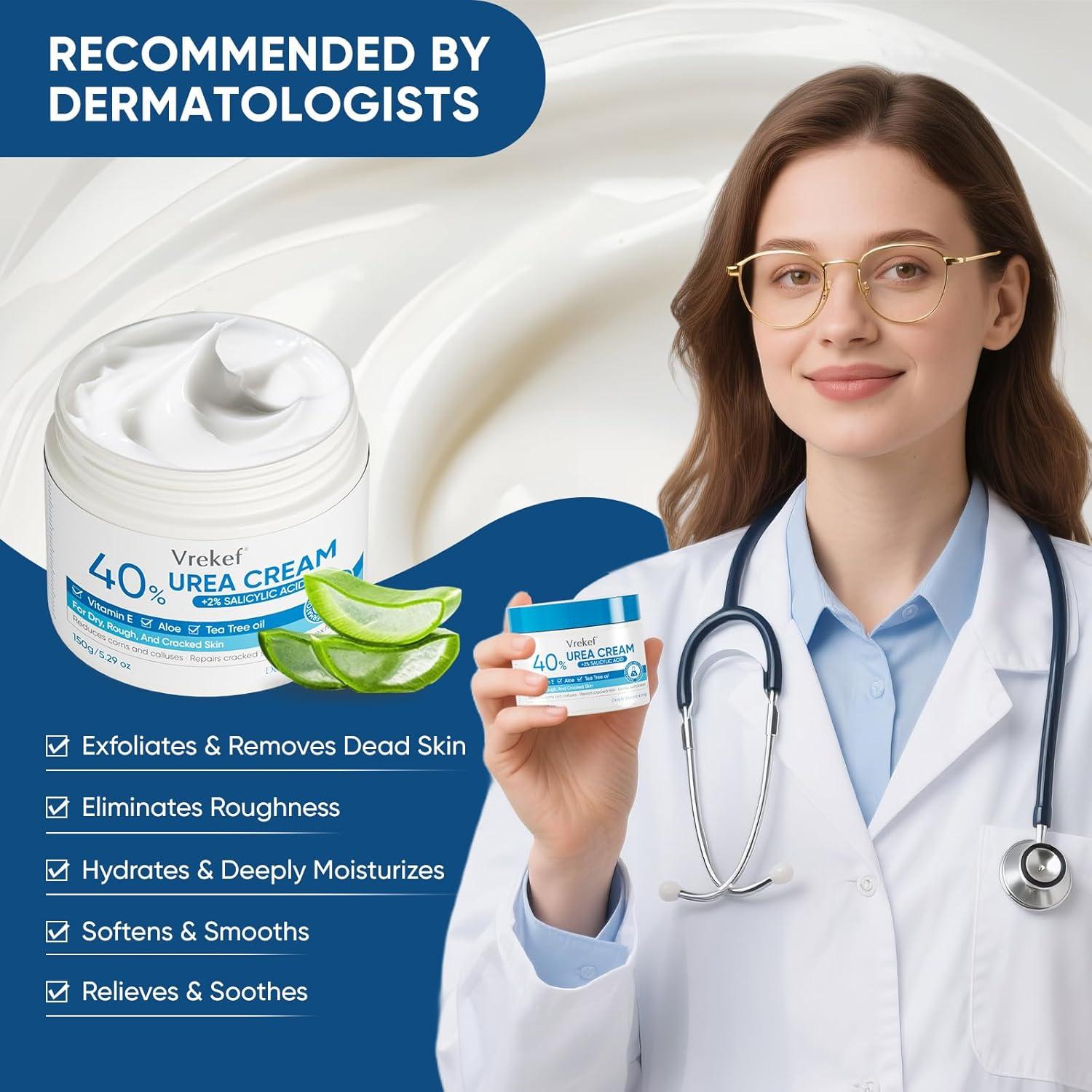 Crema de Urea 40% VREKEF con Ácido Salicílico 2% para Pies