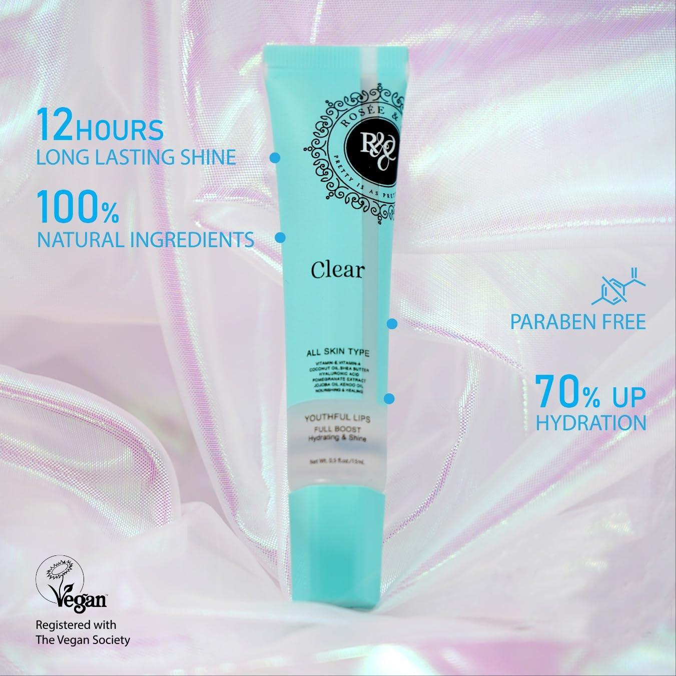 Brillo Labial Vegano Rosee & Co 14.79 ml Hidratante Transparente