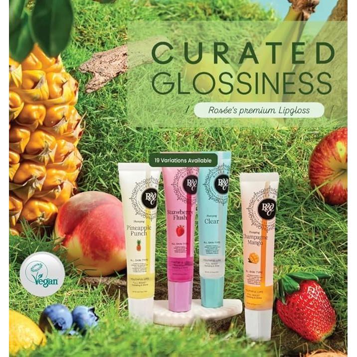 Brillo Labial Vegano Rosee & Co 14.79 ml Hidratante Transparente