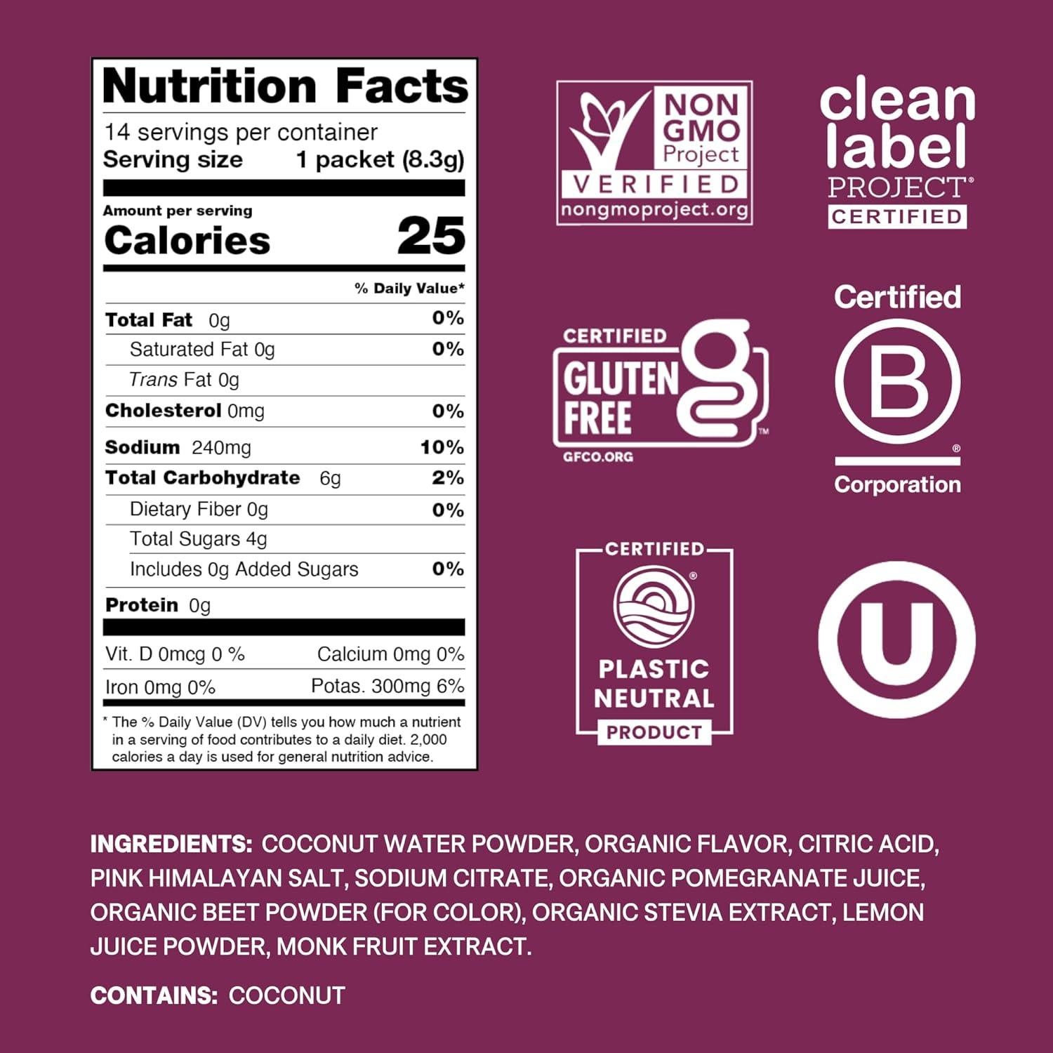 Cure Hydration Bebida Electrolítica Baya Granada 14 Paquetes