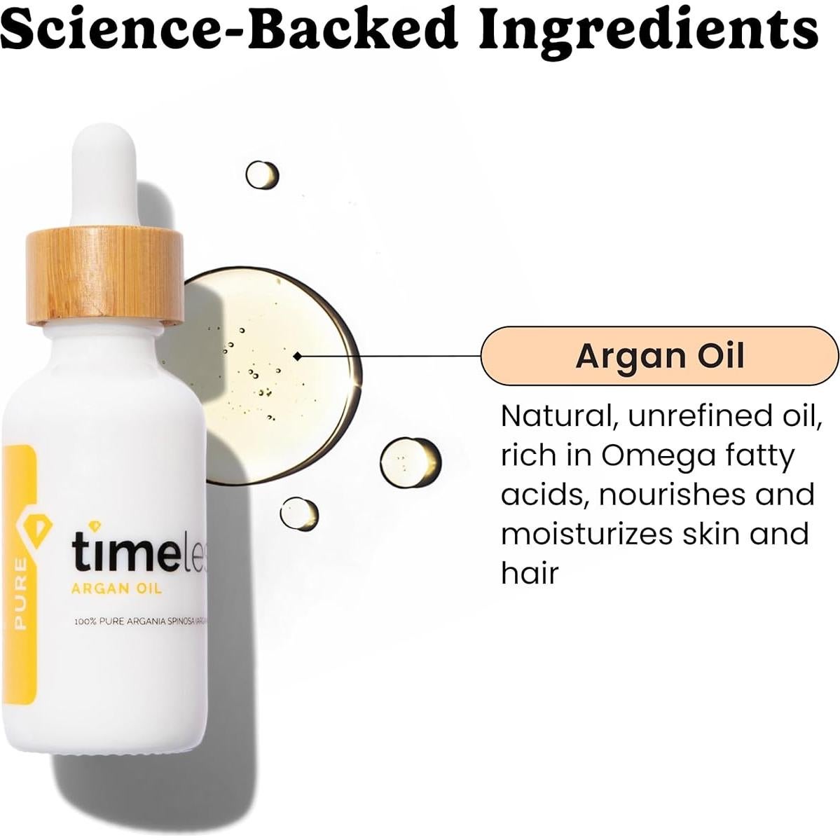 Aceite de Argán 100% Puro Timeless Skin Care 28.35 ml
