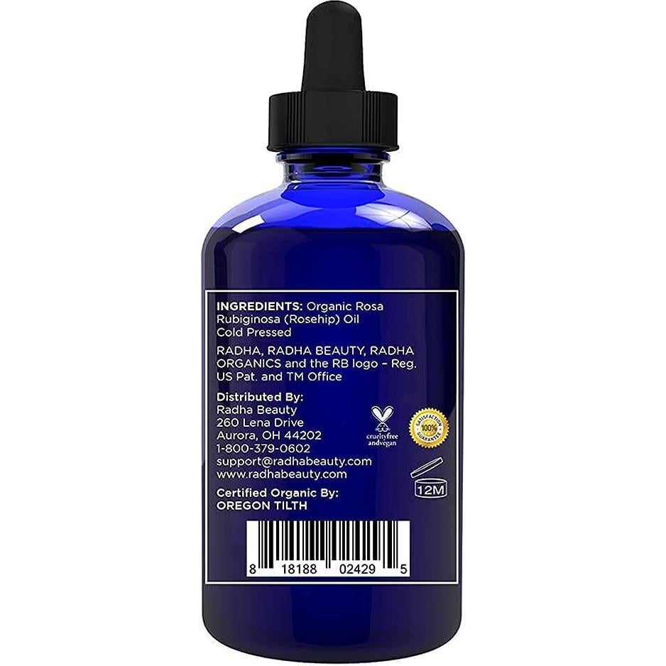 Aceite de Semilla de Rosa Mosqueta Orgánico Radha Beauty 118 ml