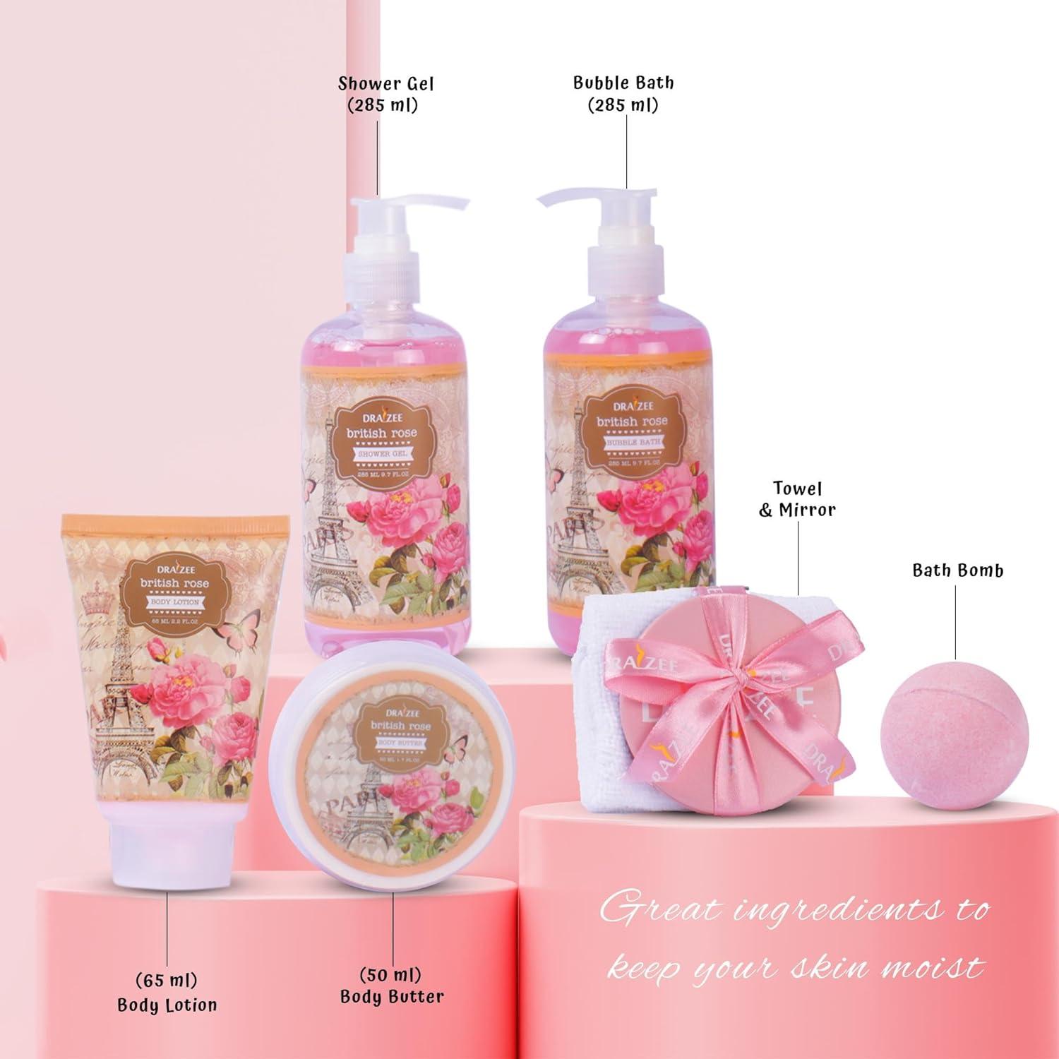 Set de Spa de Lujo Draizee - 8 Piezas Aroma Rosa