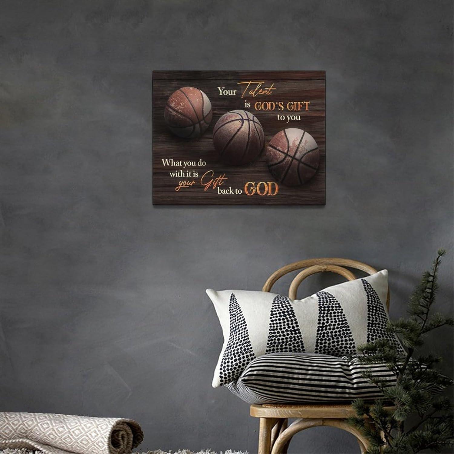 Arte de Pared Baloncesto Lienzo 40x30 cm Decoración Hogar