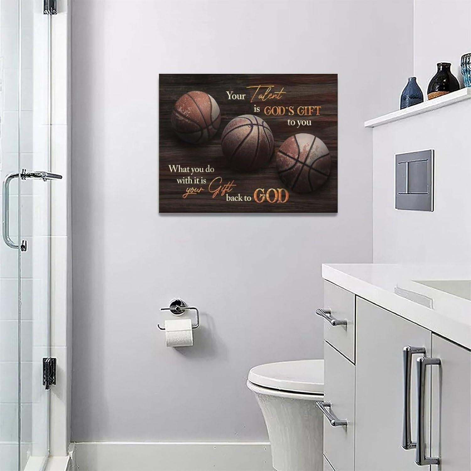 Arte de Pared Baloncesto Lienzo 40x30 cm Decoración Hogar