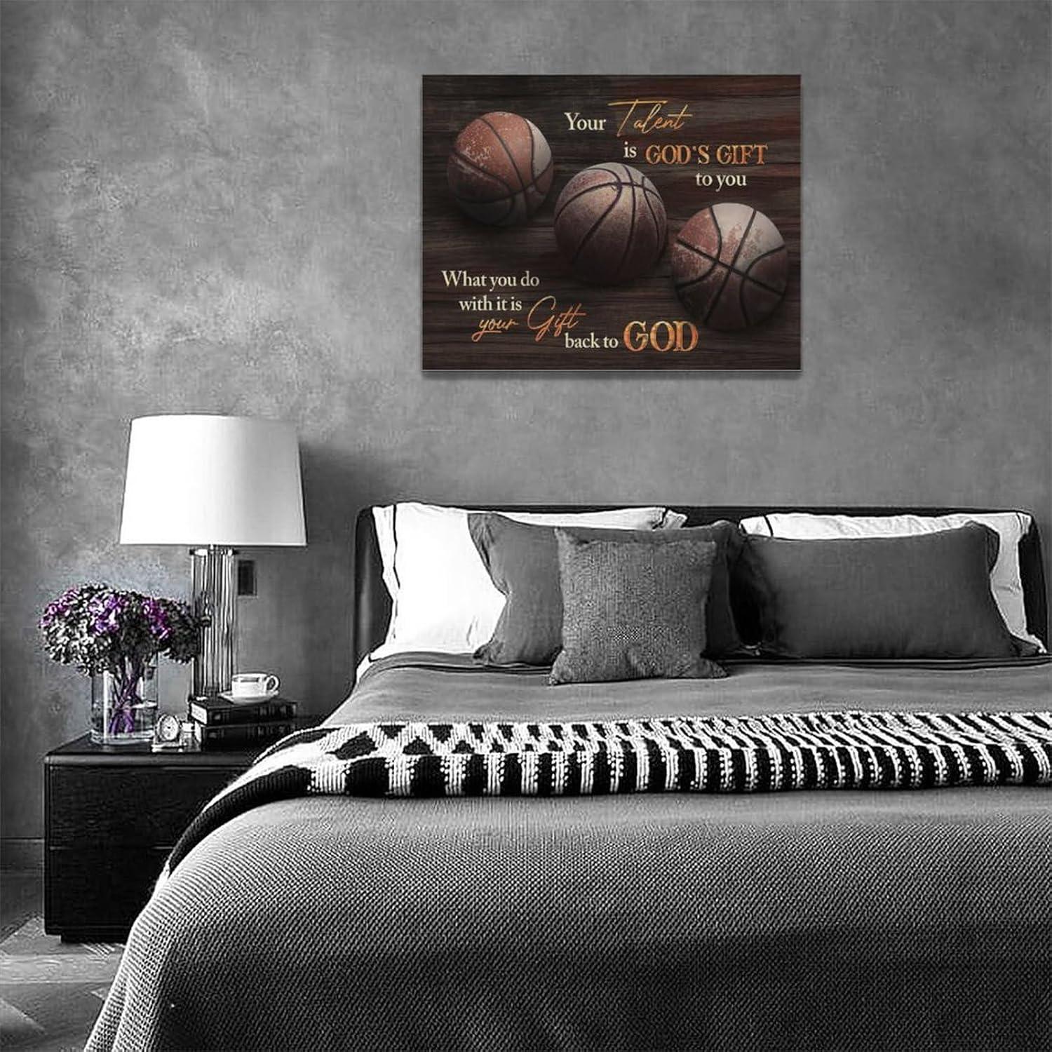 Arte de Pared Baloncesto Lienzo 40x30 cm Decoración Hogar