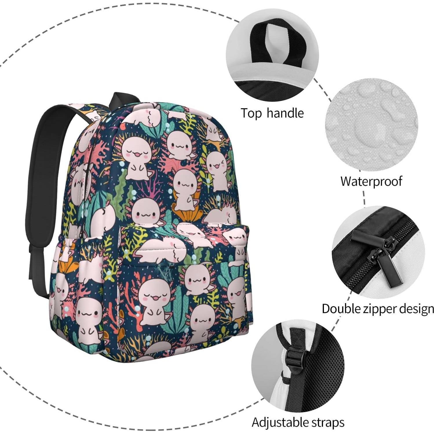 Mochila Universitaria MISOLAXI Axolotl 40L Acolchada Ajustable