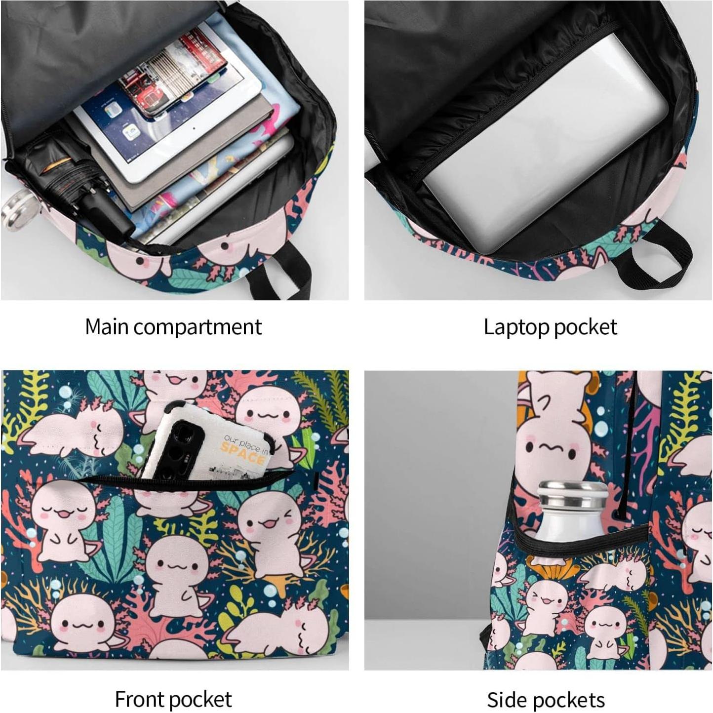 Mochila Universitaria MISOLAXI Axolotl 40L Acolchada Ajustable