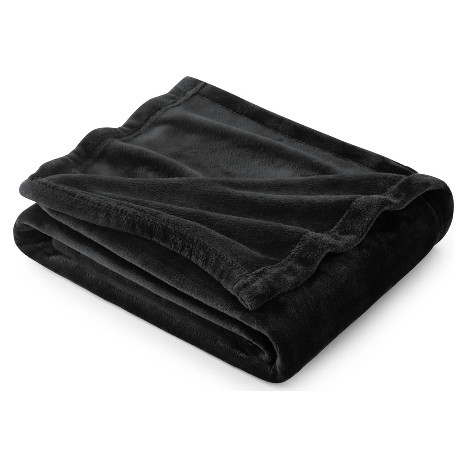 Manta de Fleece Bedsure Negra 127x152 cm Suave y Ligera