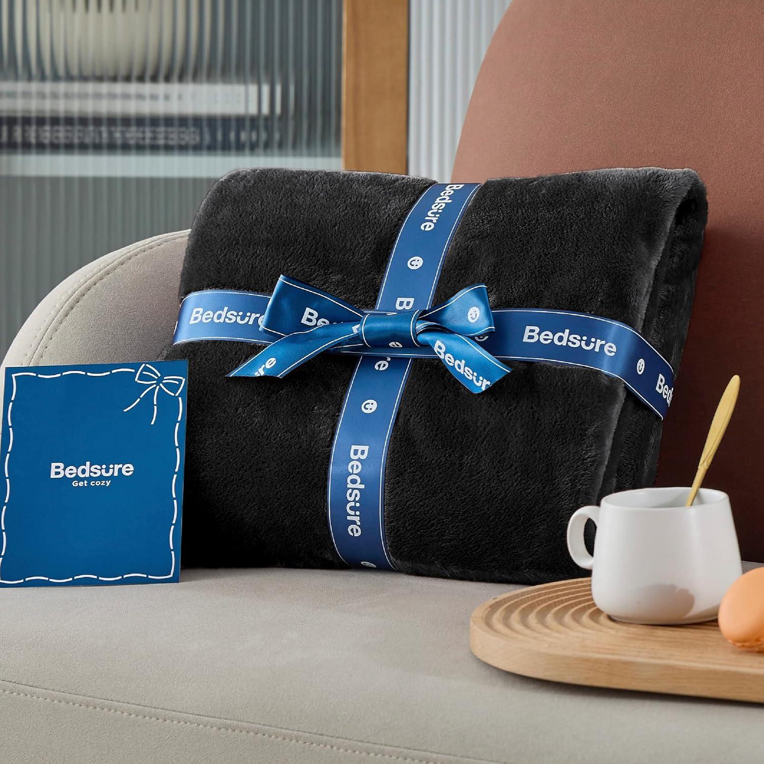 Manta de Fleece Bedsure Negra 127x152 cm Suave y Ligera