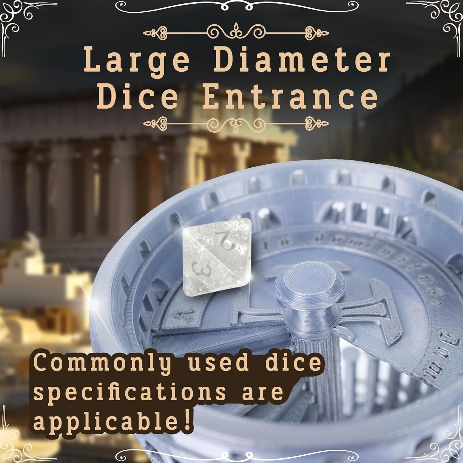 Torre de Dados DND JstFrU con Bandeja y 7 Dados, Gris Clásico