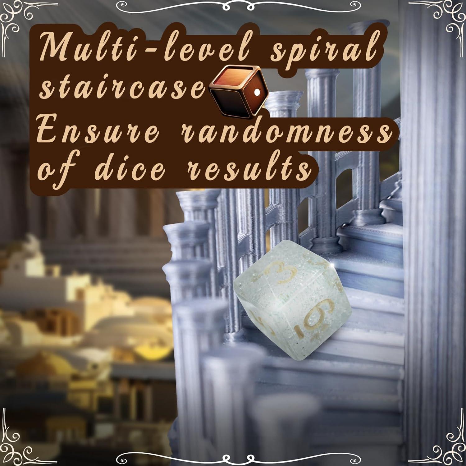 Torre de Dados DND JstFrU con Bandeja y 7 Dados, Gris Clásico