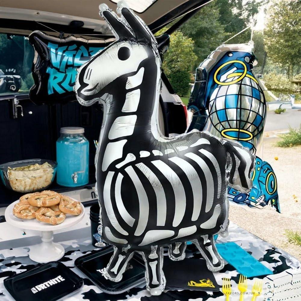 Globo de Foil Gigante Llama Fortnite Unique 88.9 cm Negro Plata