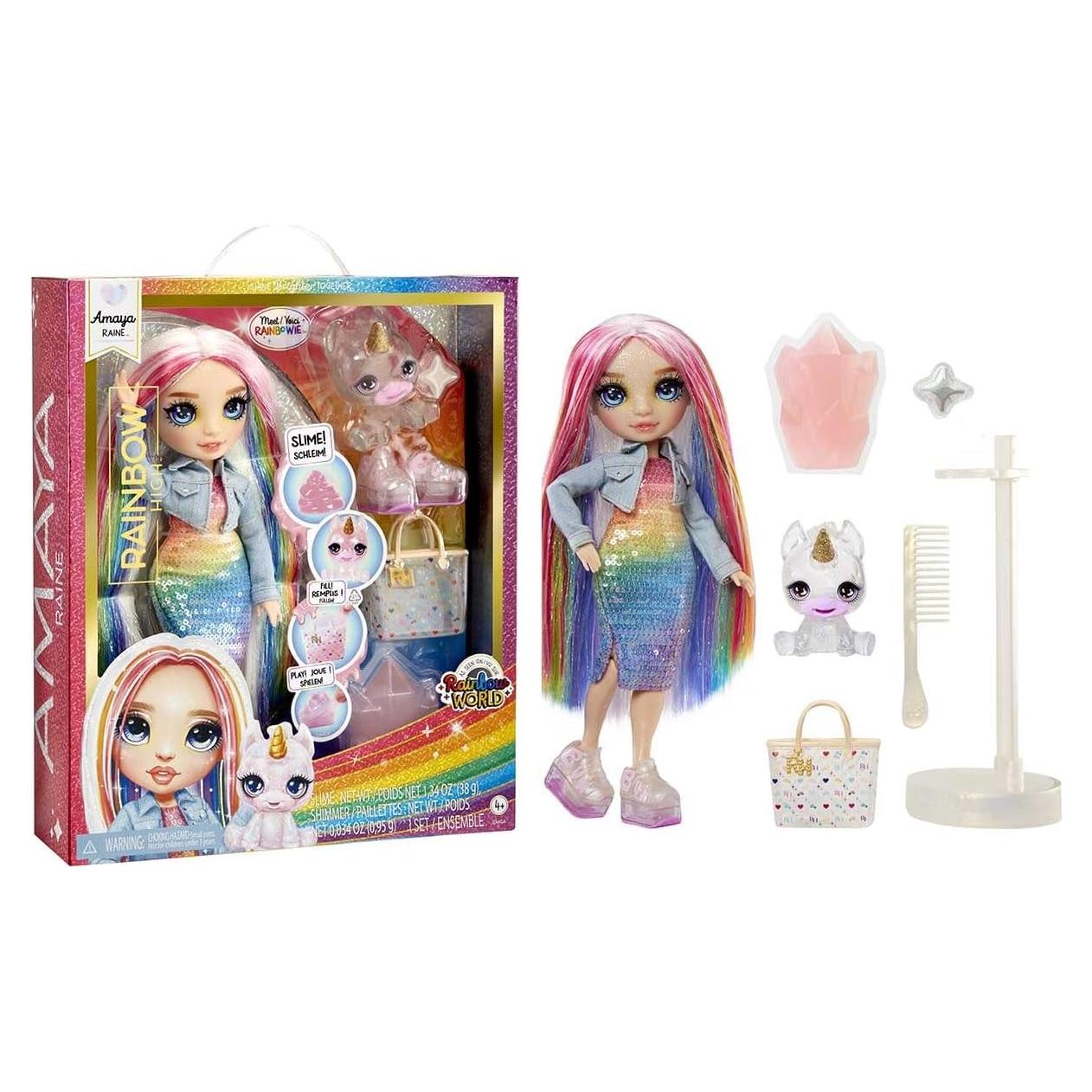 Muñeca Rainbow High Amaya con Mascota y Kit de Slime 28 cm