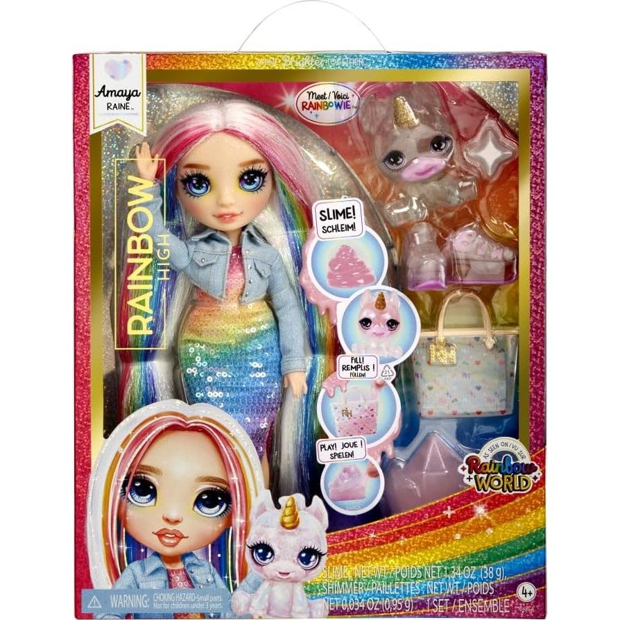 Muñeca Rainbow High Amaya con Mascota y Kit de Slime 28 cm