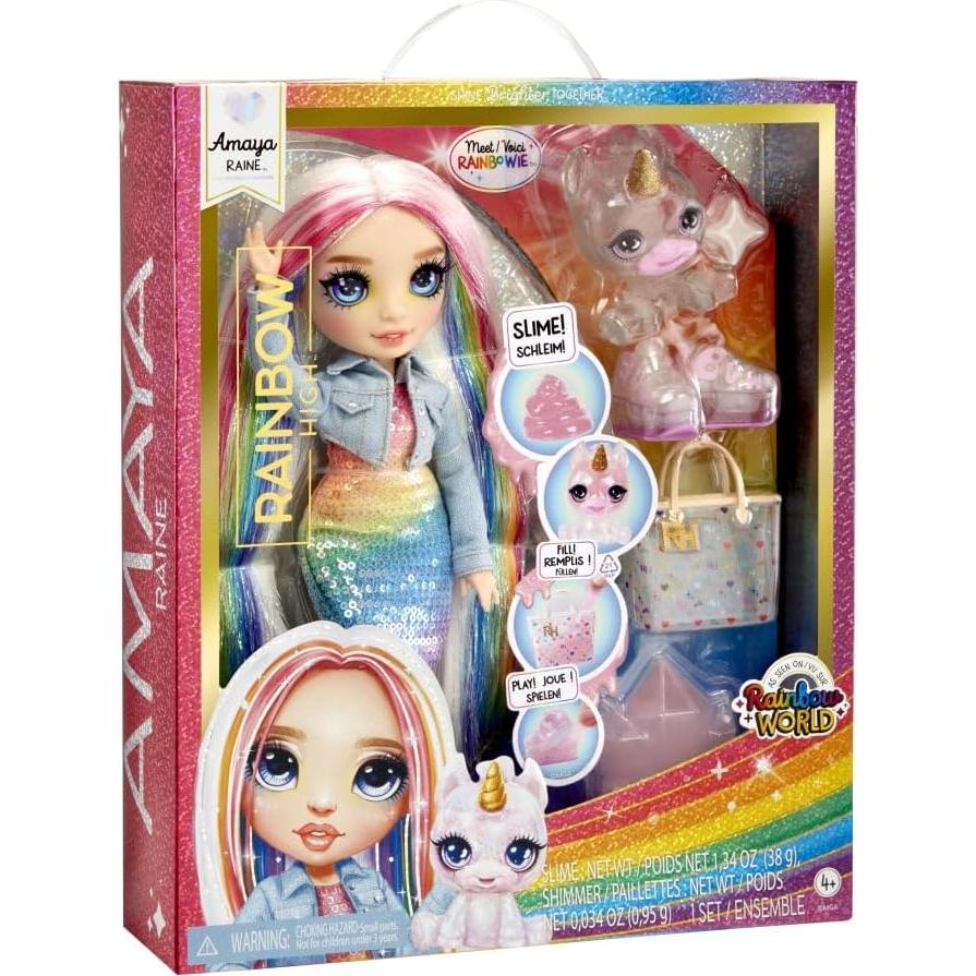 Muñeca Rainbow High Amaya con Mascota y Kit de Slime 28 cm