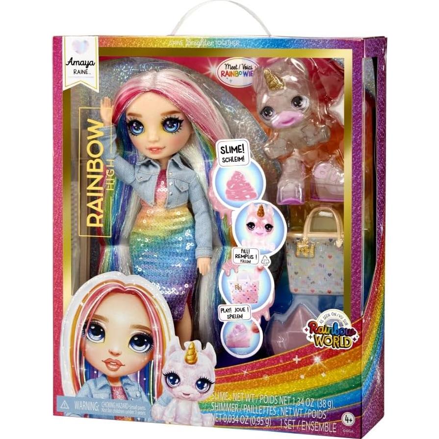 Muñeca Rainbow High Amaya con Mascota y Kit de Slime 28 cm