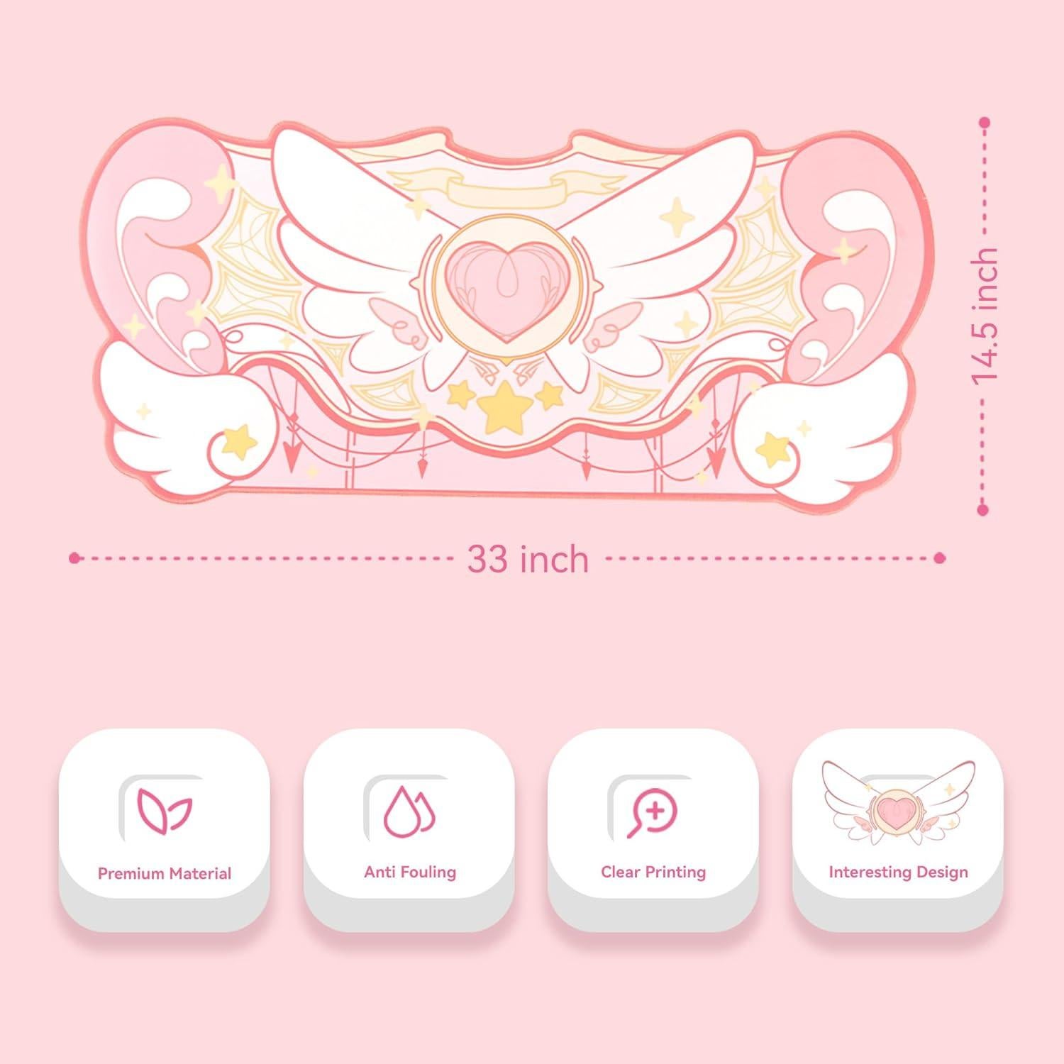 Alfombrilla de Ratón Grande GeekShare Rosa Antideslizante 40x25cm