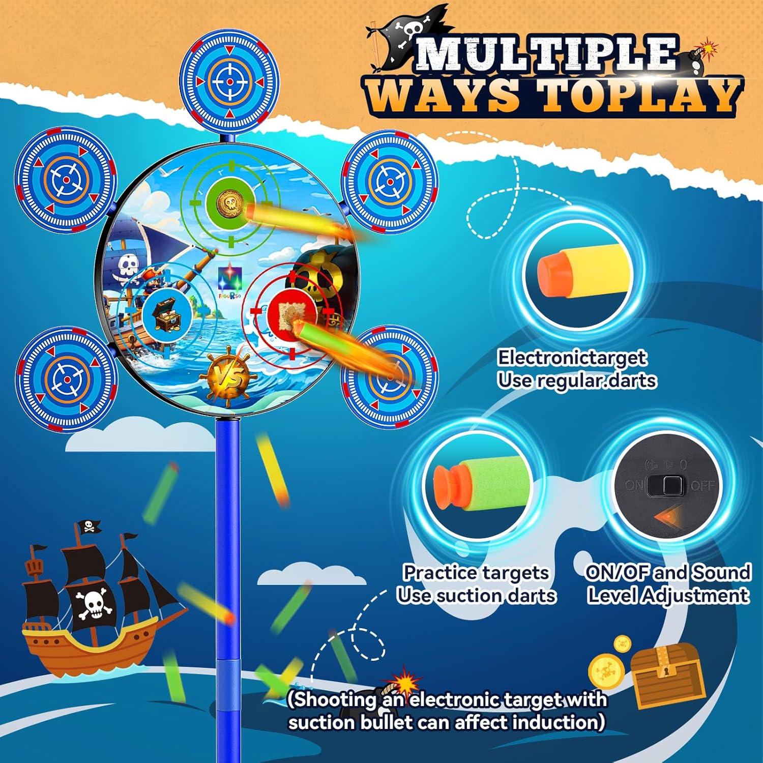 Juego de Tiro Temático Pirata FYGURSO con 2 Pistolas y 40 Dardos