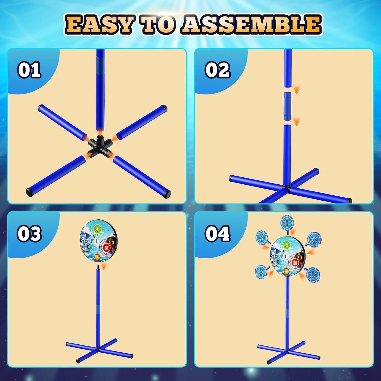 Juego de Tiro Temático Pirata FYGURSO con 2 Pistolas y 40 Dardos