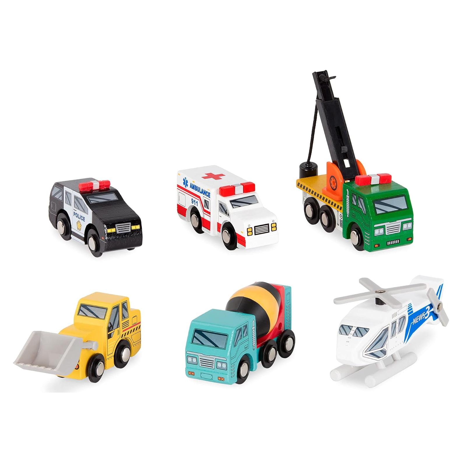 Set de Vehículos de Madera Battat - 6 Piezas para Niños 3+