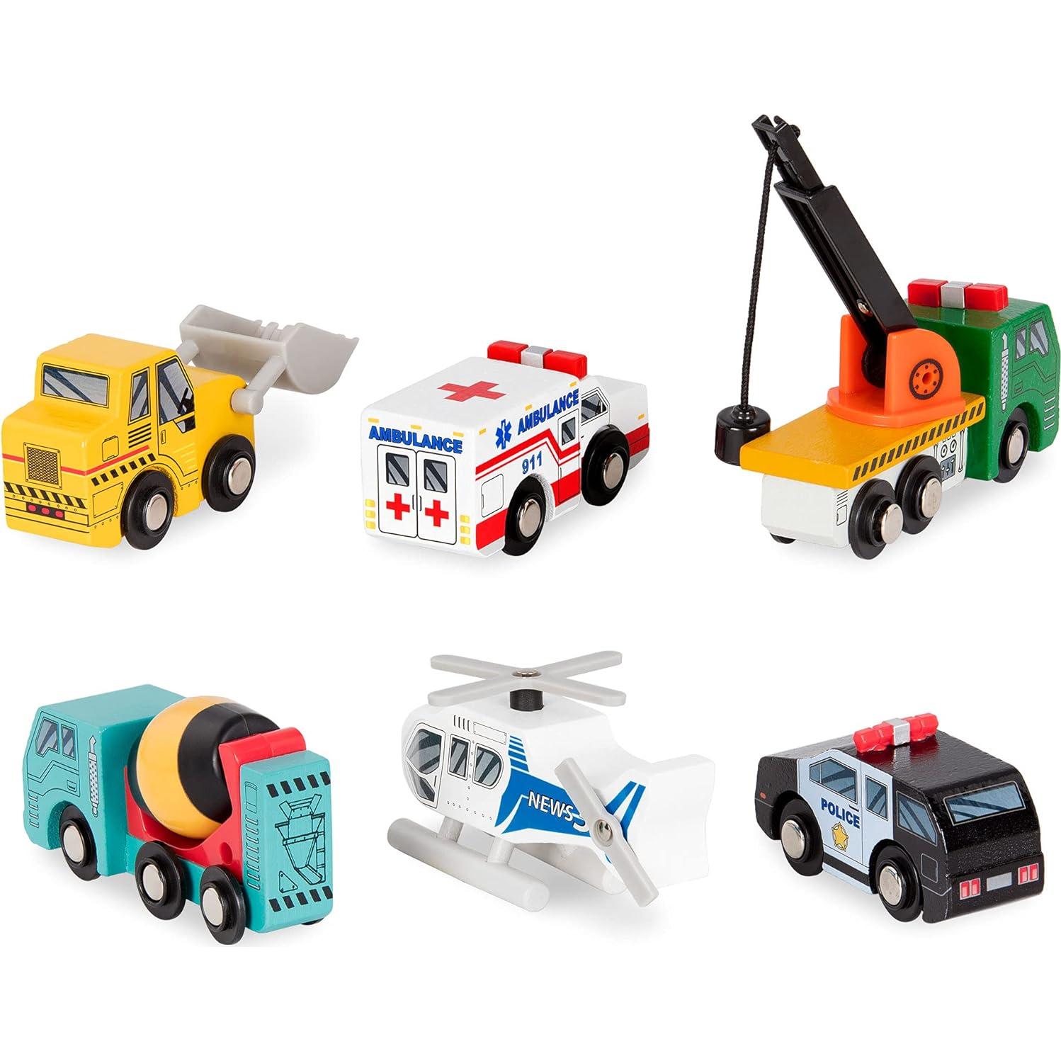 Set de Vehículos de Madera Battat - 6 Piezas para Niños 3+