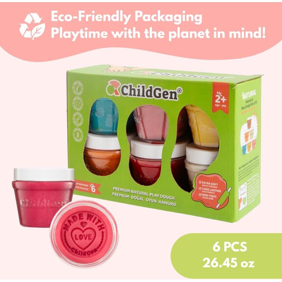 Juego de Plastilina Natural ChildGen 6 PCS No Tóxica 125g